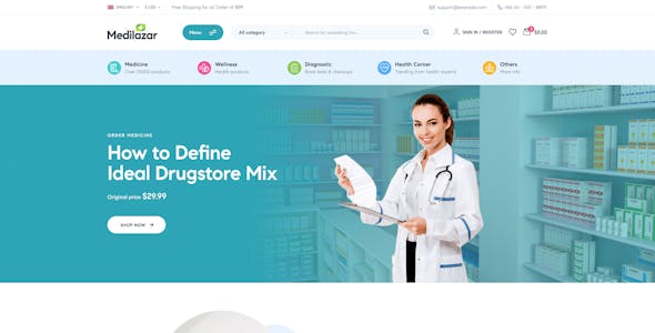 Medilazar - Pharmacy Medical WooCommerce WordPress Theme
